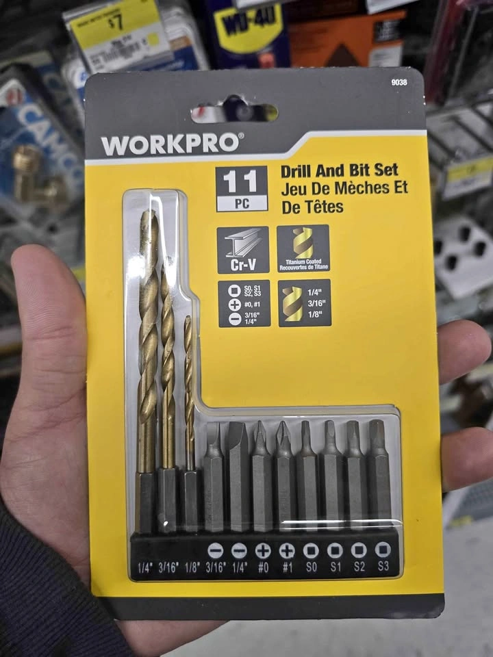WORKPRO 11-Piece Drill and Bit Set 9038
