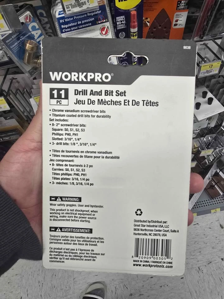 WORKPRO 11-Piece Drill and Bit Set 9038 - photo 2