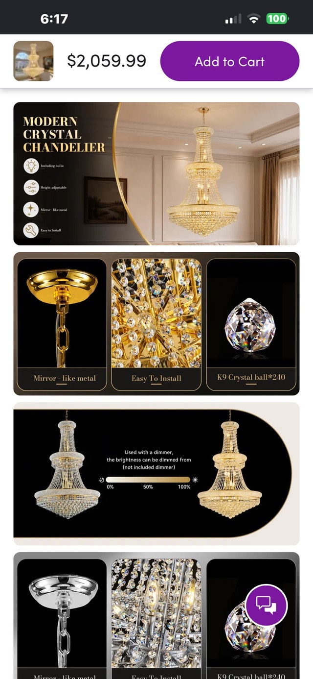 Runave 32-Inch K9 Crystal Chandelier - photo 3