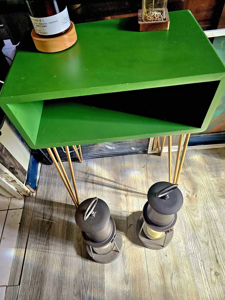 Small Green Side Table with Gold legs