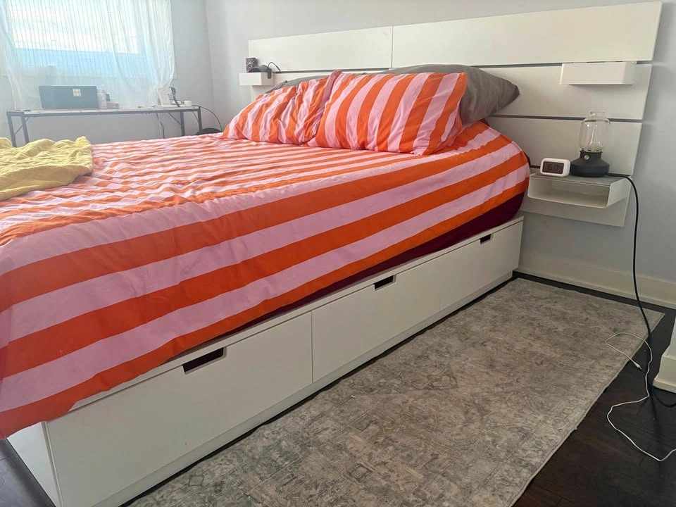 IKEA NORDLI Queen Bed Frame with Headboard