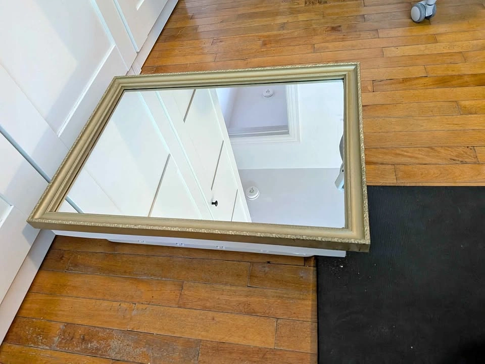 Gold Framed Rectangular Wall Mirror vanity