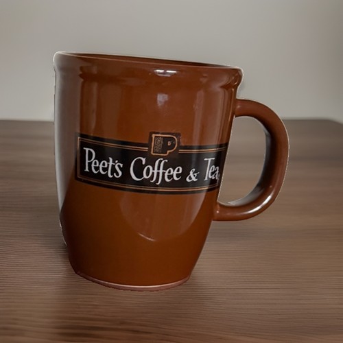 Peet’s Coffee & Tea Mug 12oz Brown Stoneware Logo Cup Bodum