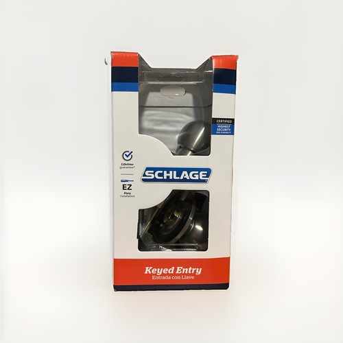 Schlage Doorknob Complete Lockset Keyed Entry Georgian Knob