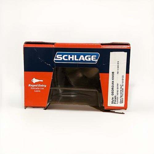 Schlage Doorknob Complete Lockset Keyed Entry Georgian Knob - photo 4