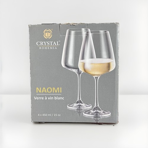 Maison Forine “NAOMI” Crystal White Wine Glasses 15.5 Oz (4)