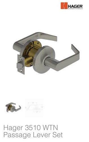 Hager 3510 Series Lever Door Handle ANSI Grade 2 Satin Silver - photo 4