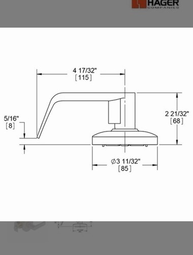 Hager 3510 Series Lever Door Handle ANSI Grade 2 Satin Silver - photo 5
