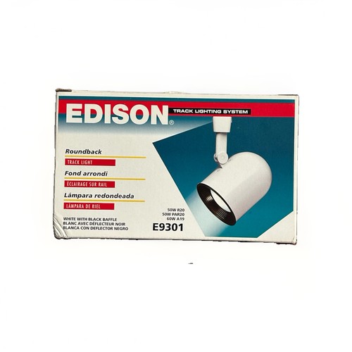 Edison E9301 Roundback Track Light Head White/Black Baffle