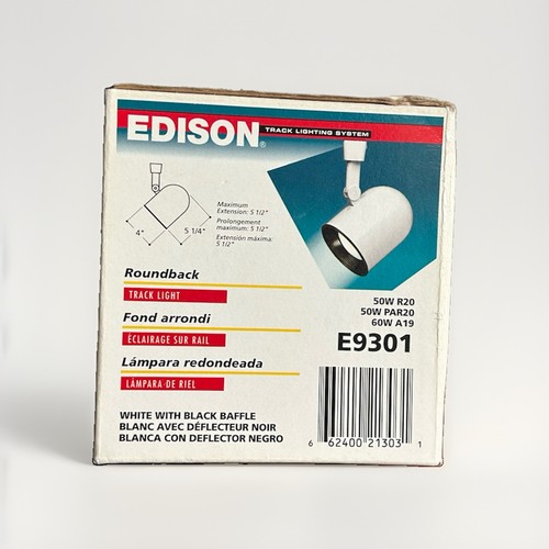 Edison E9301 Roundback Track Light Head White/Black Baffle - photo 2