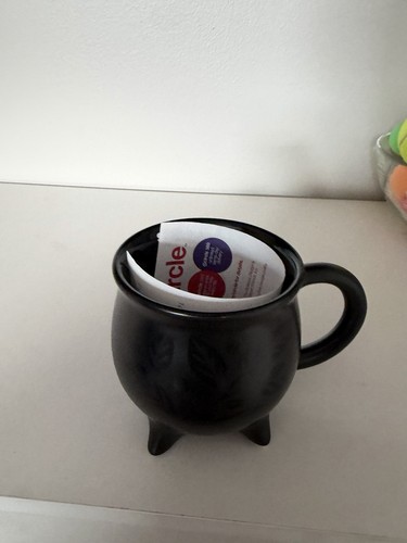 Starbucks 2026 Halloween Black Cauldron Footed Ceramic Mug - photo 3
