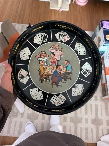 Vintage 1950s Masonware Joe Carpenter Poker Tin Tray - photo 2
