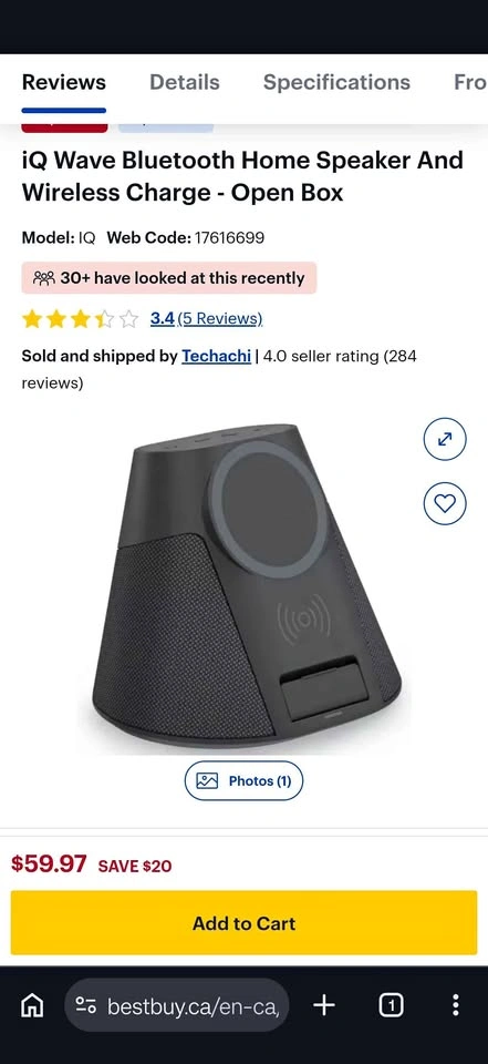 IQ wave Bluetooth speaker and charger