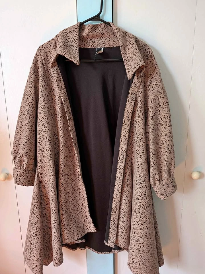 Curvesque Patterned Open Front Jacket