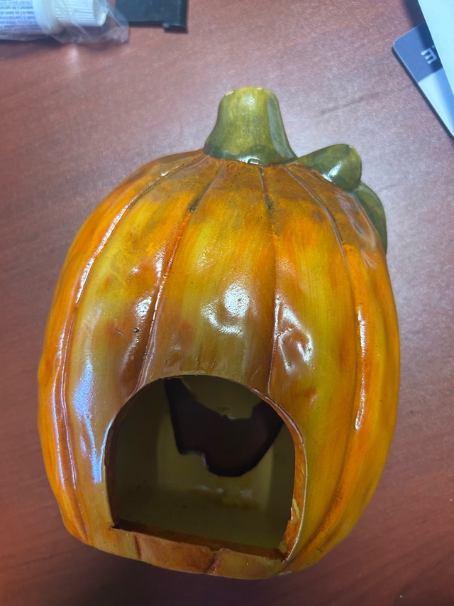 Ceramic Jack-o'-lantern Pumpkin Tealight Holder - photo 3