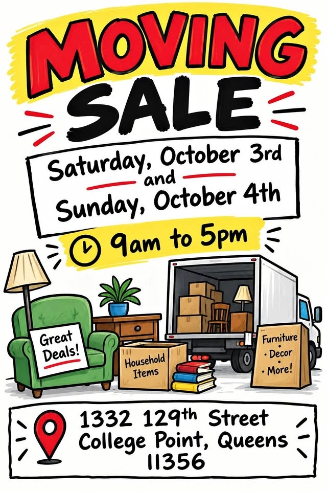 Moving Sale - College Point, Queens