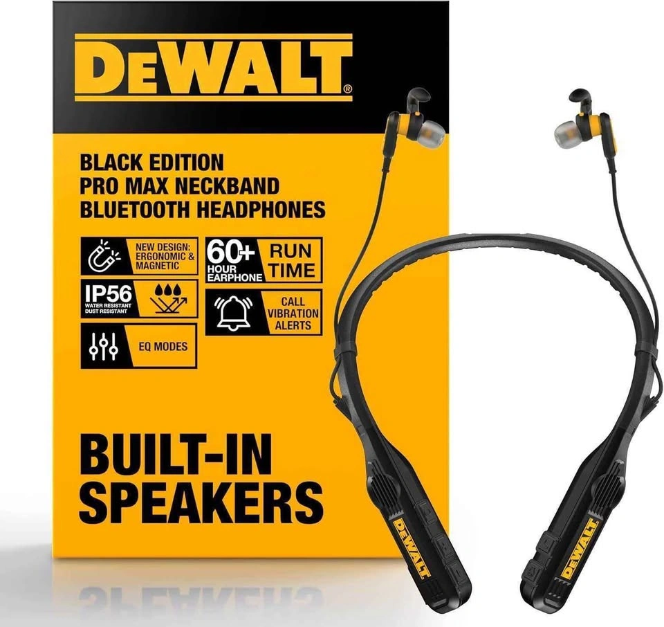 DEWALT Pro Max Neckband Bluetooth Headphones Black Edition - photo 2