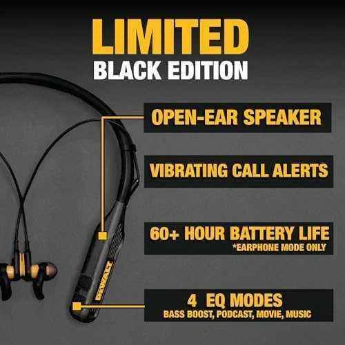 DEWALT Pro Max Neckband Bluetooth Headphones Black Edition - photo 3
