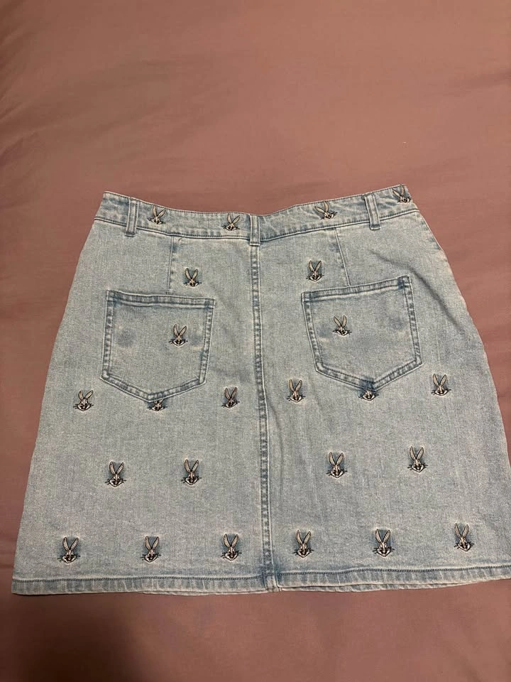 Bugs Bunny Embroidered Denim Skirt - photo 4
