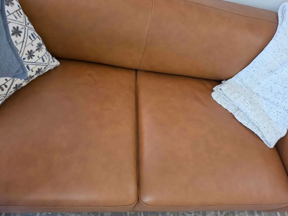 Urban Barn Beau Real Leather Sofa - Leo Tan (99% New!) - photo 5