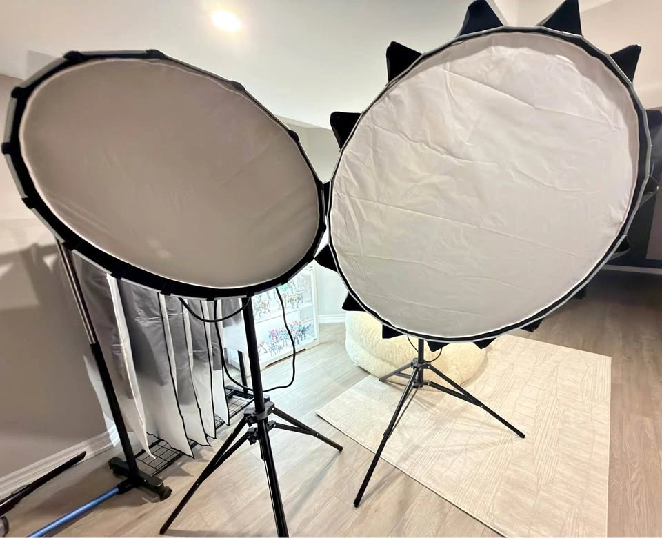Two Godox SL60W Lights w Light Dome II Softboxes