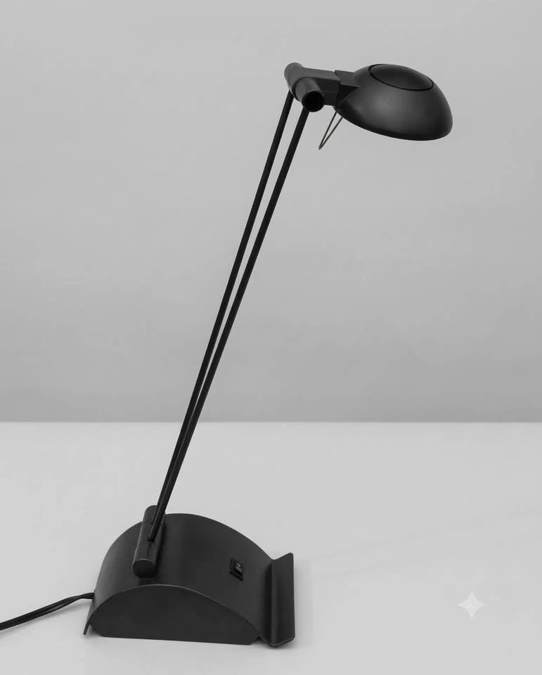Vintage 1980s German Postmodern Black Halogen Desk Lamp - photo 3