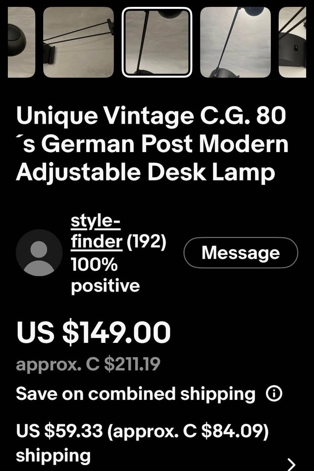 Vintage 1980s German Postmodern Black Halogen Desk Lamp - photo 4