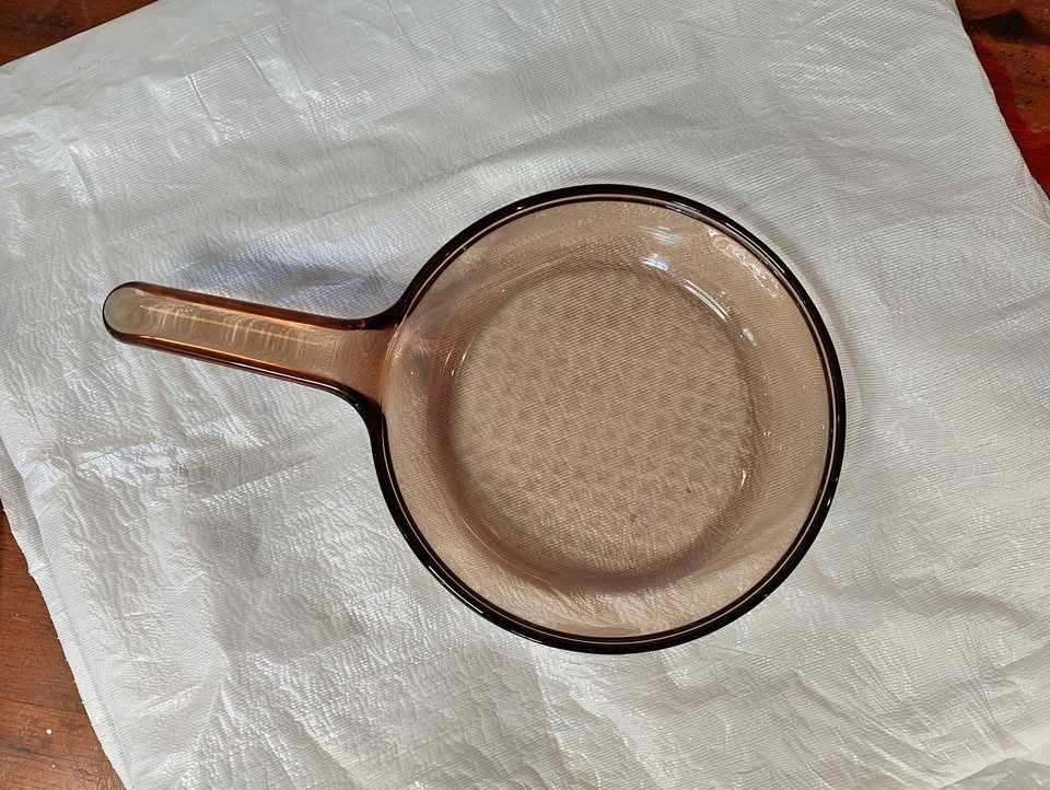Corning Visions Skillet Frying Pan Amber Waffle Bottom 7 inch