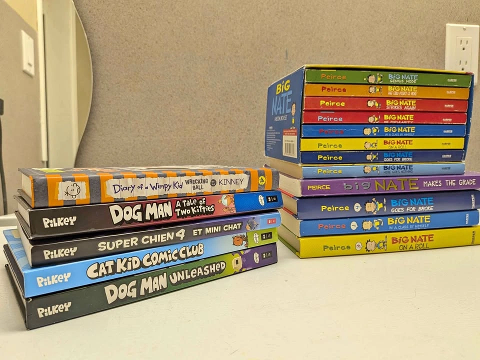 Dog Man + Cat Boy + Wimpy Kid + Big Nate books