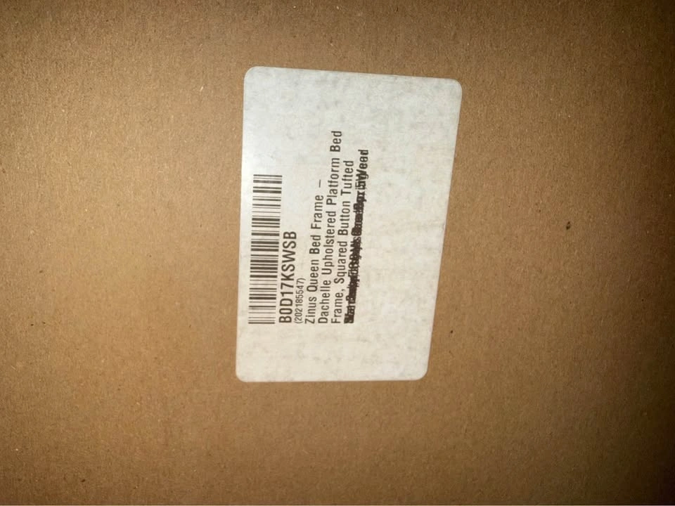 Sealed Brand New Queen Dachelle Upholstered Platform Bed Frame - photo 2