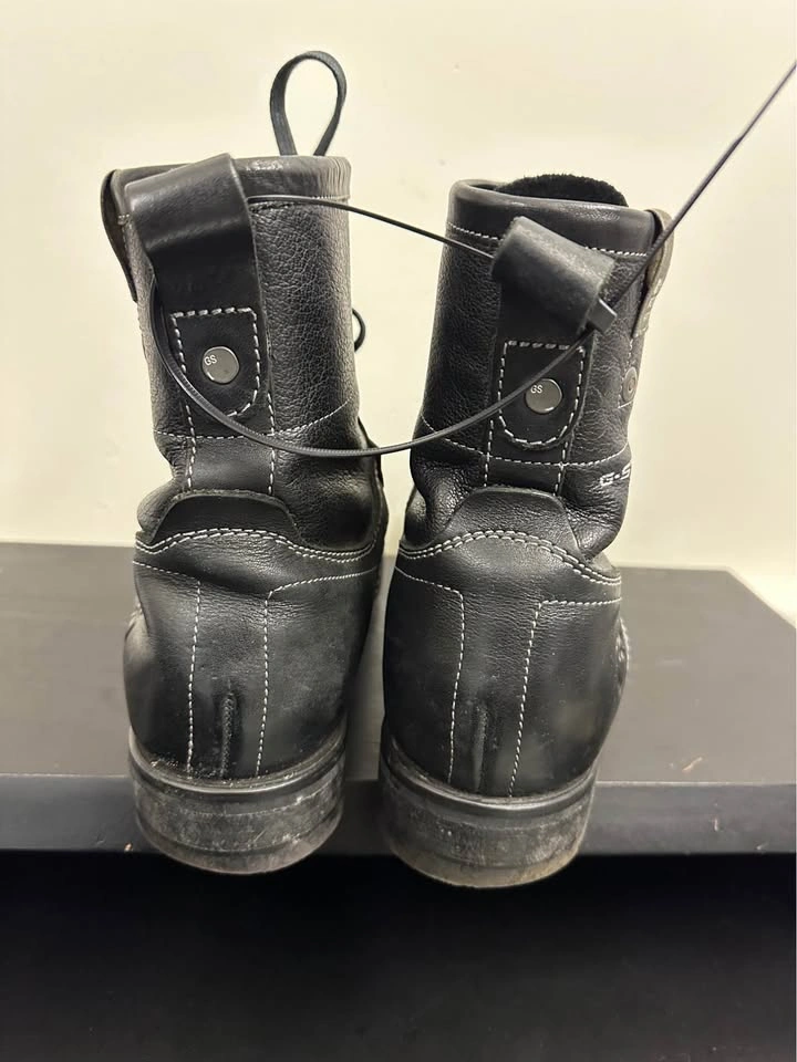 G-Star Raw Black Leather Combat Boots US 10 - photo 2