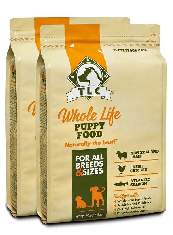 TLC Whole Life Puppy Food. 2x15lbs bags