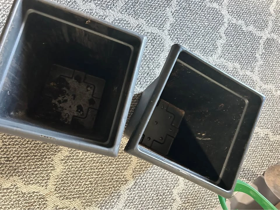10x10x12” Set of 2 Black Plastic Square Planters - photo 2