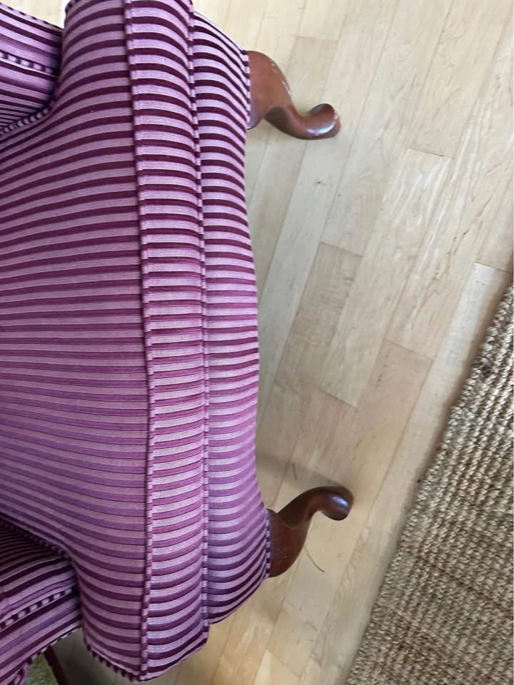 Striped Wingback Armchair (some minor wear on the back) - photo 2