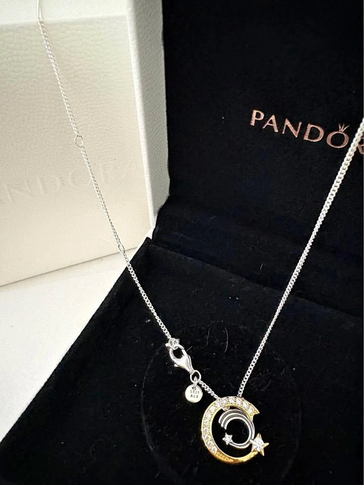 Pandora Celestial Moon and Star Necklace adjustable