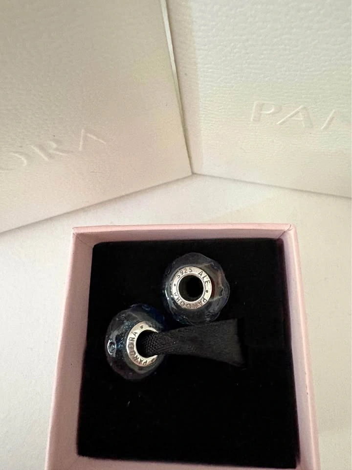 Pandora dark blue Murano Glass Charms