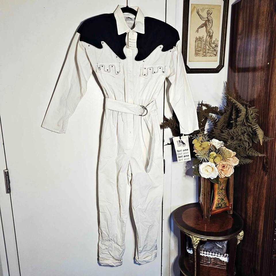 Vintage 80s Western Jumpsuit Size 7/8 NWT Dolly Parton Style