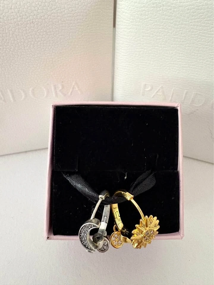 Pandora Celestial Sun and Moon Hoop Earrings