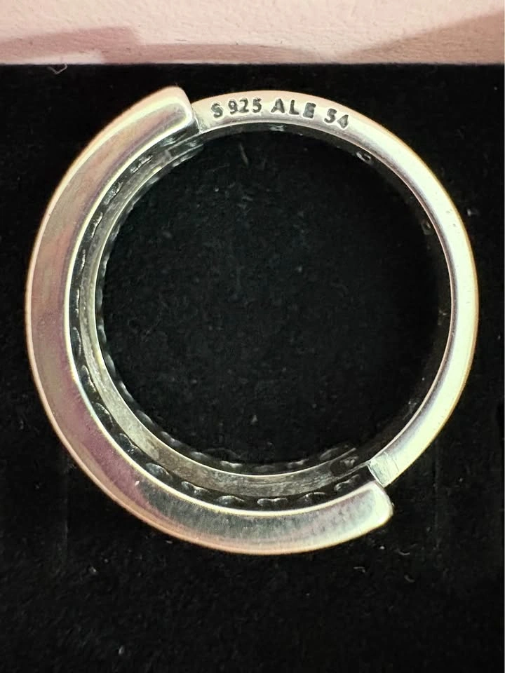 Pandora Double Band Clear Stone Ring - photo 3