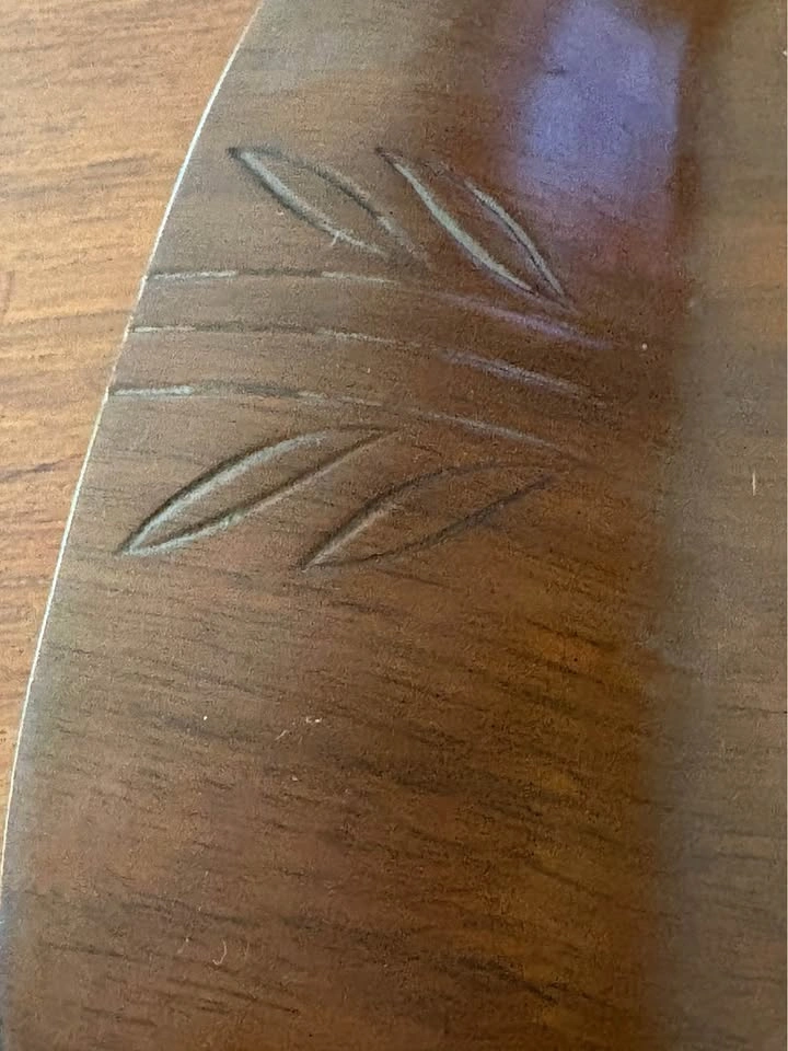 Vintage 1940’s Carved Mid-Century Wooden Serving Tray - photo 4