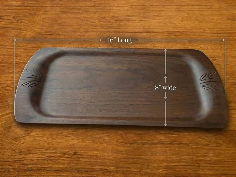 Vintage 1940’s Carved Mid-Century Wooden Serving Tray - photo 5