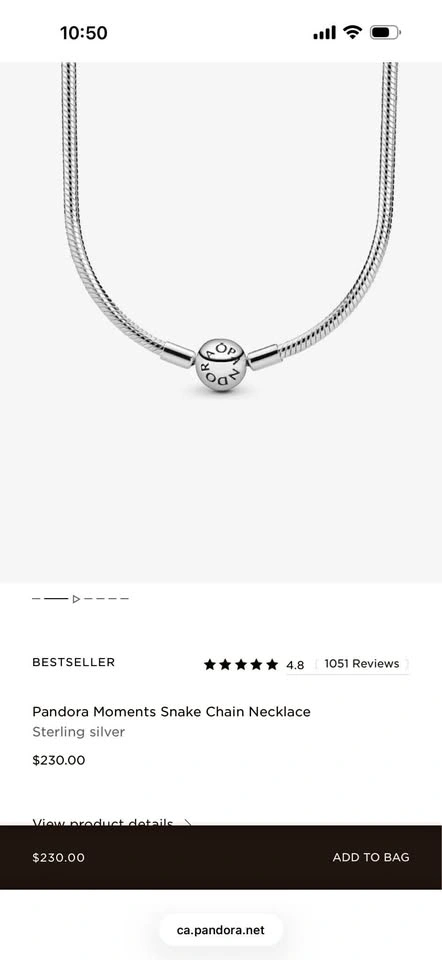 Pandora Snake Chain Necklace NEED GONE
