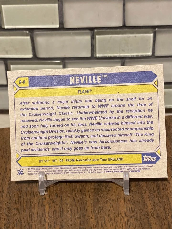 Topps WWE RAW Neville Wrestling Card 2017 - photo 2