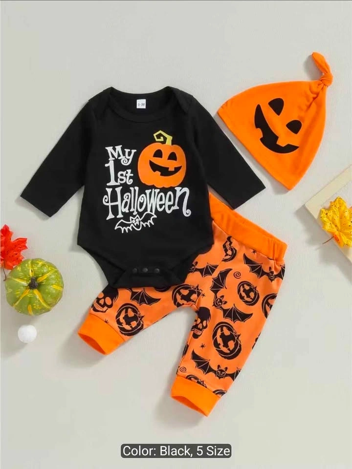 0-3 months 3pcs Newborn Baby Boy & Girl Halloween Outfit - photo 2
