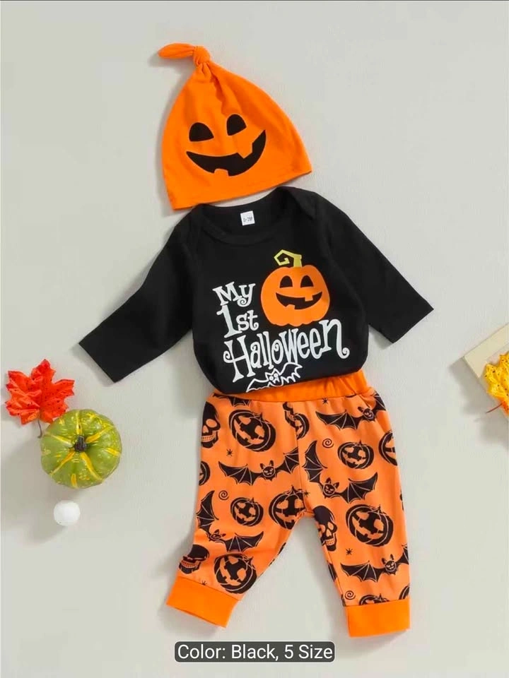 0-3 months 3pcs Newborn Baby Boy & Girl Halloween Outfit - photo 3