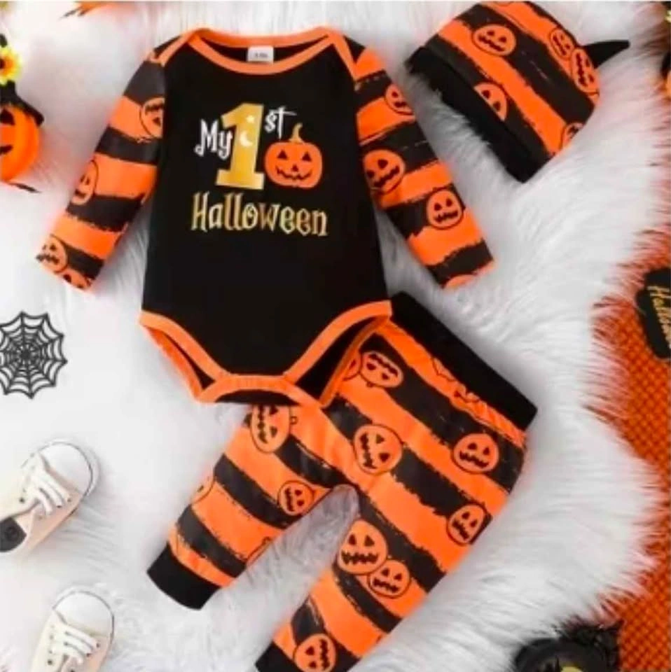 0-3 months 3pcs Newborn Baby Boy & Girl Halloween Outfit - photo 5