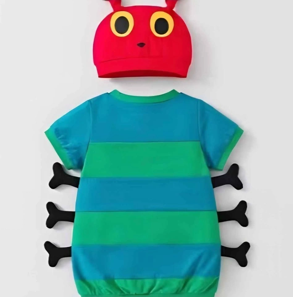 6-9 month baby Caterpillar Halloween costume with cap