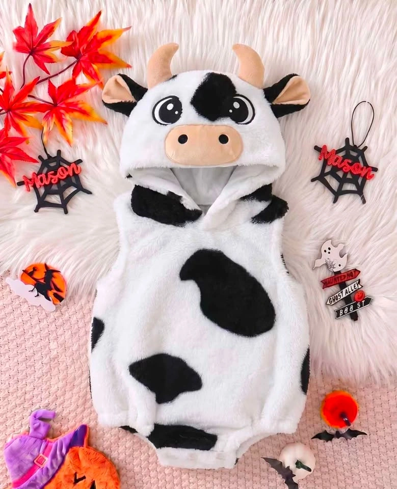 6-9 month baby's Cow Hooded Sleeveless Romper - photo 2