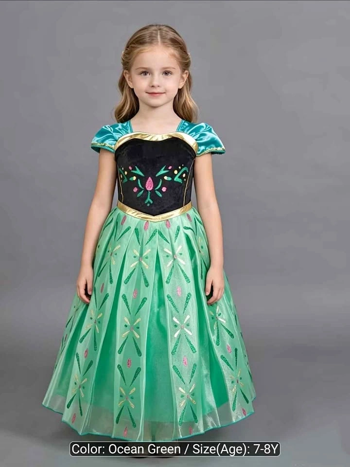 Girls' Retro Mesh Skirt Puff Dress - Size 130
