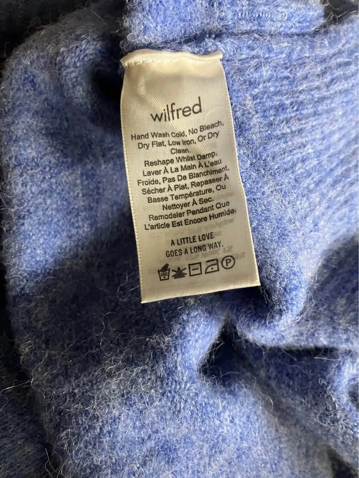 Wilfred mock neck, light blue wool blend sweater - photo 4
